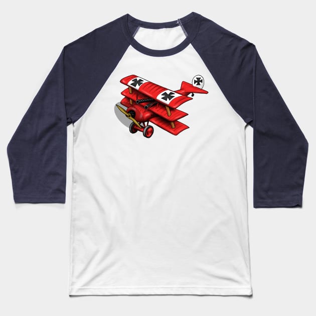 Red Baron of Germany Aircraft Baseball T-Shirt by Funky Aviation